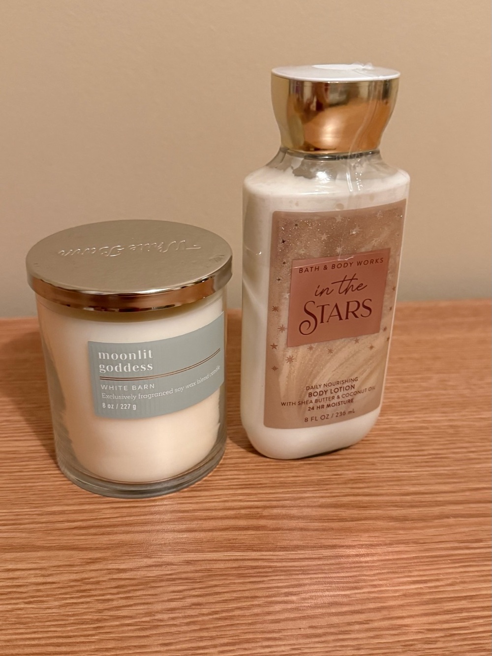 New-Bath & Body Works In the Stars Lotion & White Barn Moonlit Goddess Candle